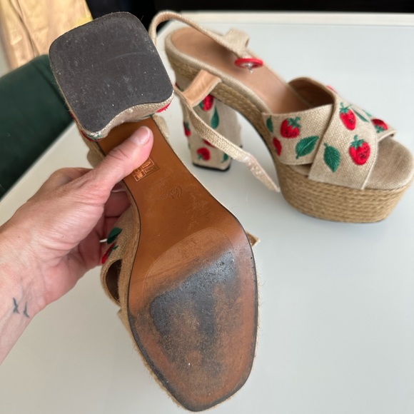 Castaner Spain strawberry platform sandals shoes with bee jewel  size 39 or 8.5 - Picture 13 of 13